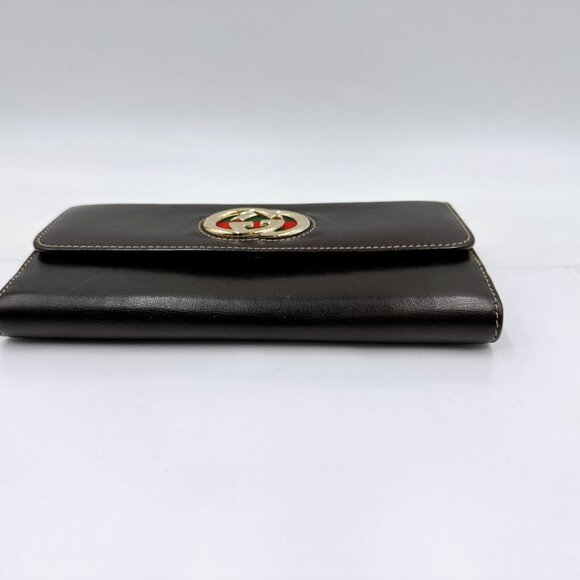 New in box Gucci  BRITT Camel Leather Long Wallet - Picture 3 of 6